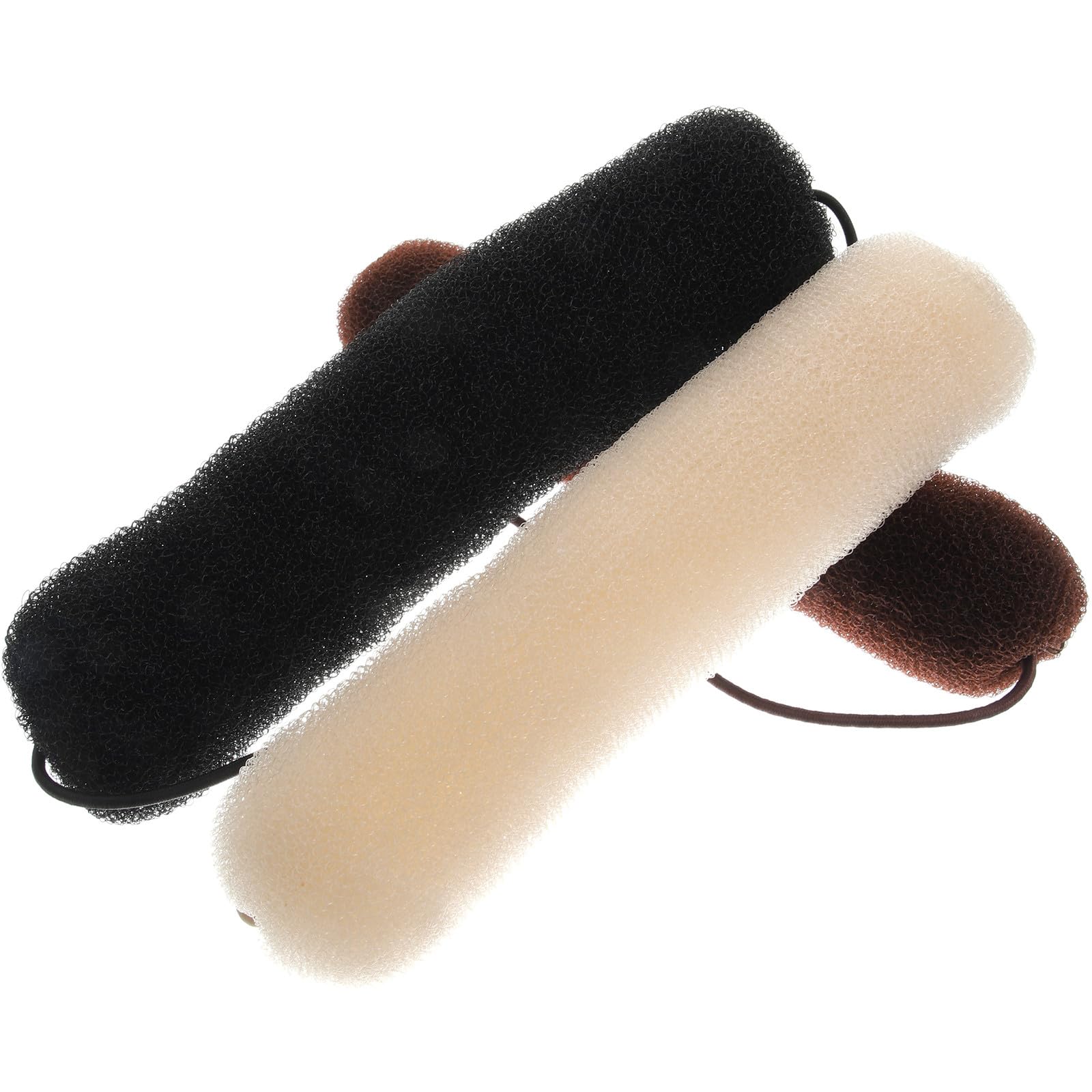Angoily 3 piezas de donut para hacer moños para el cabello para mujeres y niñas, accesorio para el cabello en negro, beige y marrón, accesorios para el cabello para el día a día y ocasiones especiales