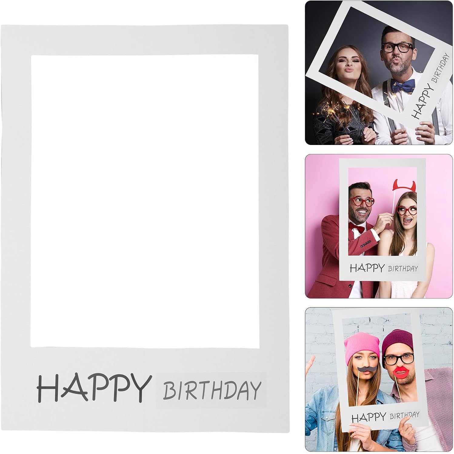 Cabilock Birthday Photo Frame Prop 26.77X18.89In Lightweight DIY Paper Cutouts Photo Booth Frame for Party Decorations and Memorable Moments
