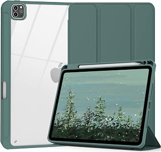 Case for iPad Pro 12.9 Case 2022/2021/ 2020, Protetive Case with Pencil Holder, Stand Cover for iPad Pro 12.9 inch 6th Generation 2022 / 5th Gen/ 4th Gen, Auto Sleep/Wake, Dark Green