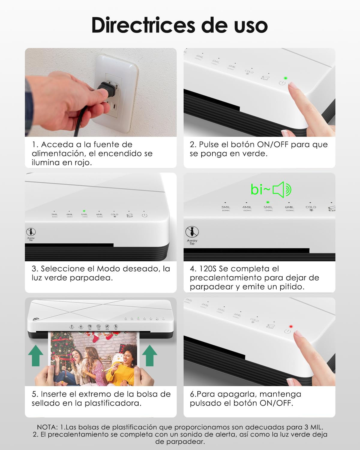 MAXDONE Plastificadora A3, Plastificadora, Máquina de Laminadora A3 A4 A5 A6 Termica platificadoras, Laminator con Función ABS para el Uso en Colegio Oficina Hogar con 12 bolsas de Laminado