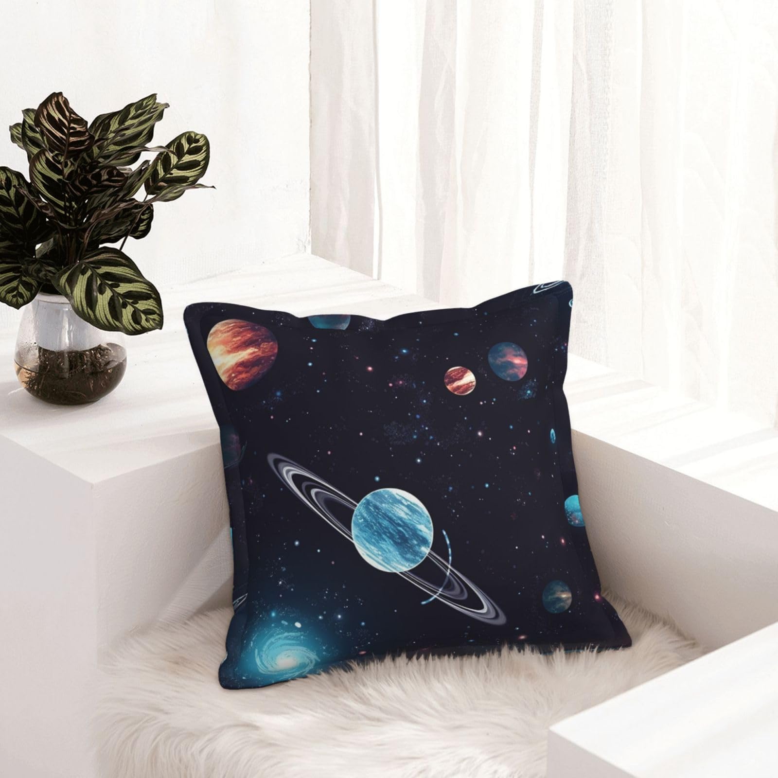 Housse de coussin en similicuir galaxie 45x45 cm lot de 2 pour canapé