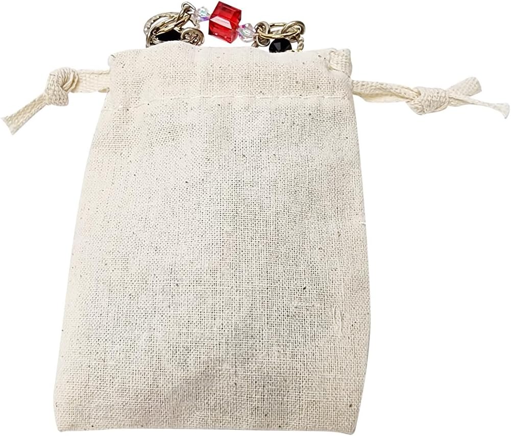 MOOCA 144 pcs Canvas Drawstring Gift Bags,2.75"x 3" image 4