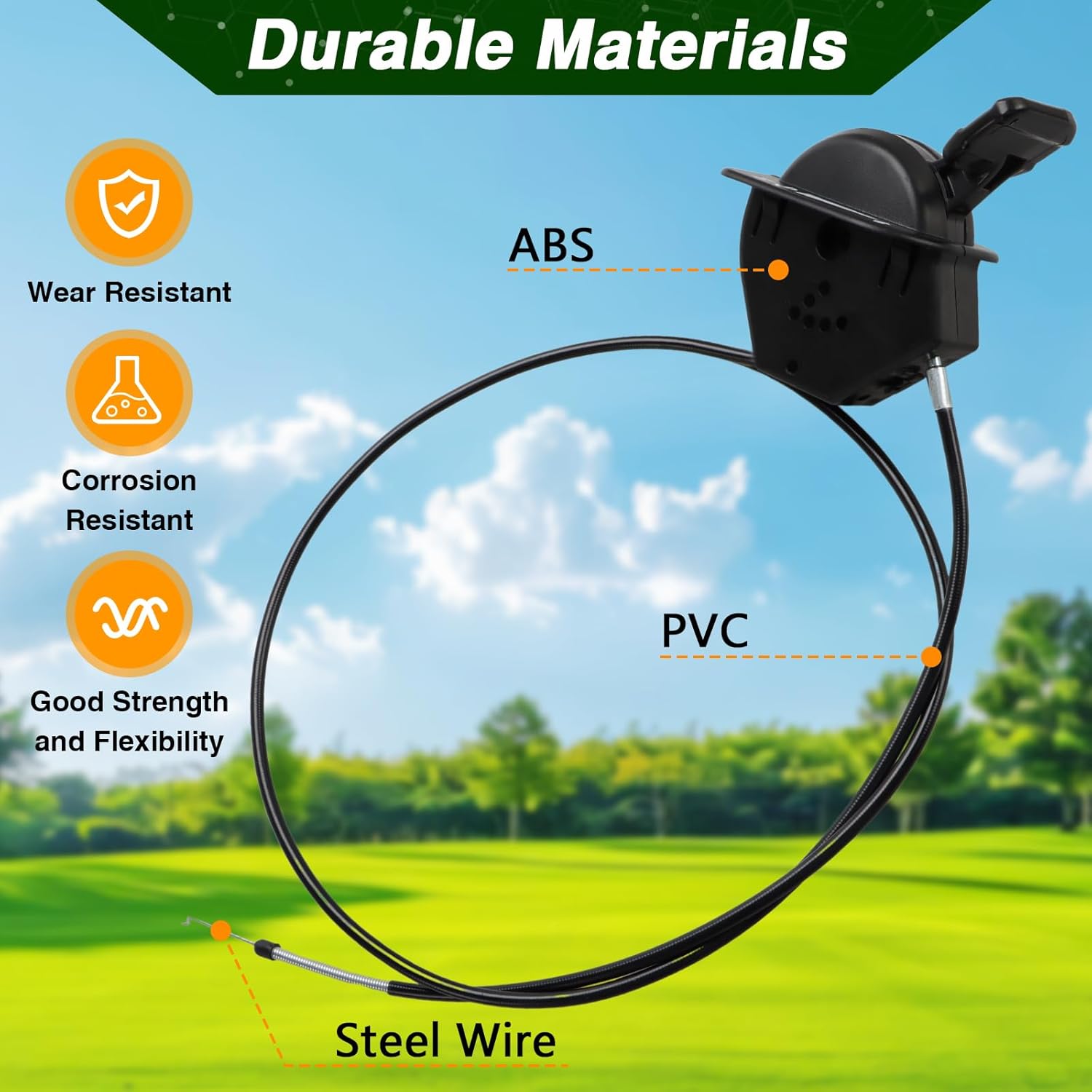 EVRBUL 51" Throttle Choke Cable, Lawn Mower Lawn Tractor Throttle Cable Compatible with Cub Cadet ZT1-42 KH FAB, ZT1-46 KH FAB, ZT1-54 KH FAB, ZT2-60 KH FAB Replace#: 746P06891