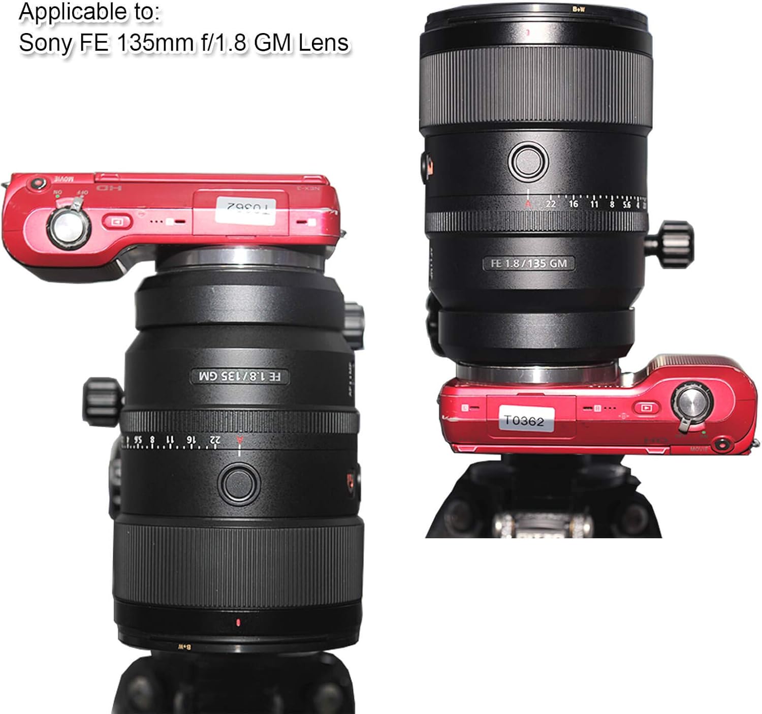 Tripod Mount Ring Lens Collar Support for Sony FE 135mm f/1.8 GM SEL135F18GM (G Master) Full Frame E-Mount Lens, Built-in Arca Type 55mm Quick Release Plate for Arca-Swiss Wimberley Tripod Head