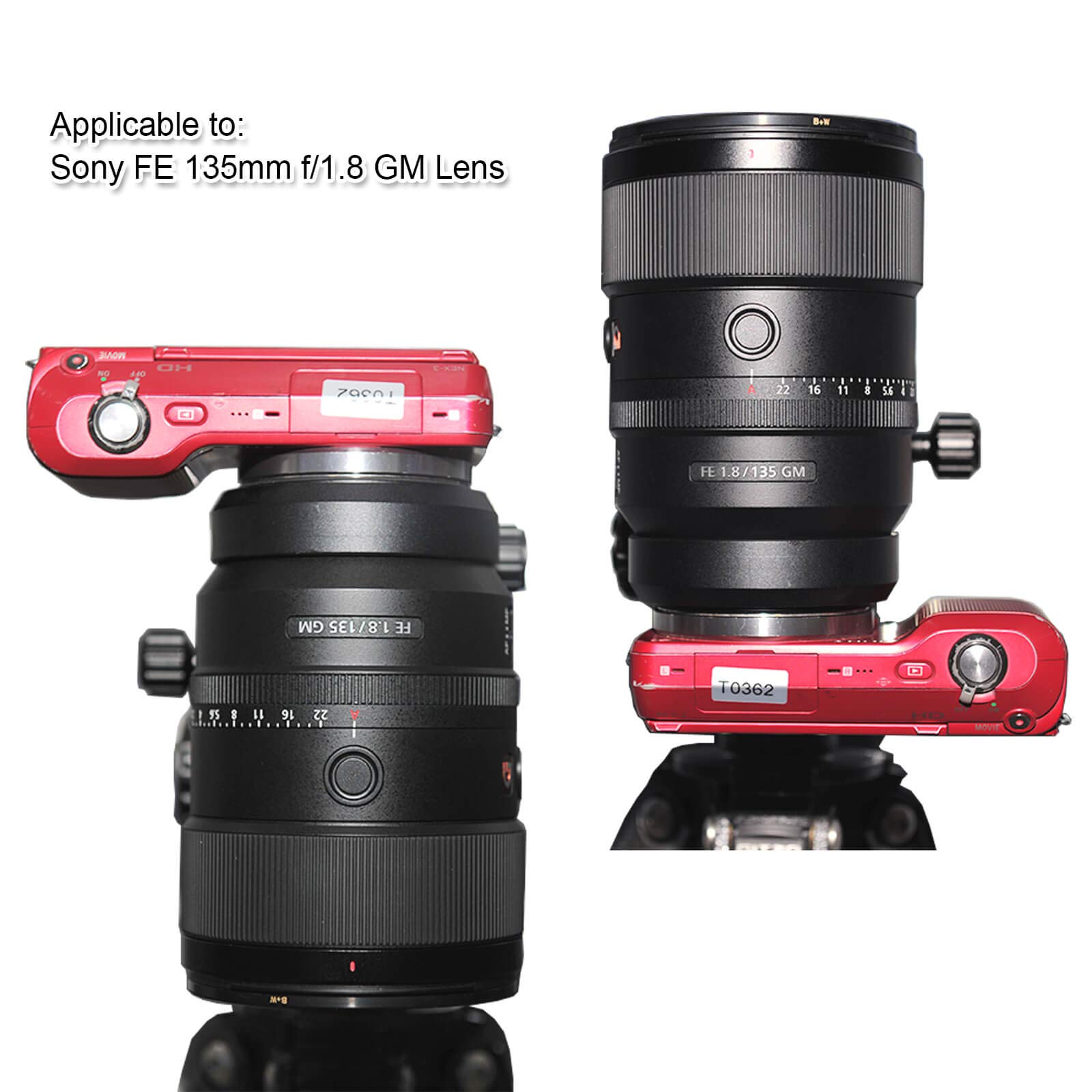 iShoot Stativschelle Stativring Objektiv Montage Stativ Halterungsring Halterung Stützring Kompatibel mit Sony FE 135mm f/1.8 GM SEL135F18GM, unten ist Arca-Swiss Fit Kameraplatte Schnellwechselplatte