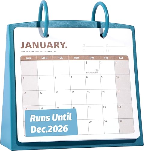 Miniatura 11 de Calendario de escritorio pequeño 2025-2026, de diciembre de 2025 a diciembre de 2026, calendario mensual decorativo para escritorio con citas