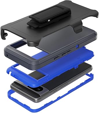 Compatible with Google Pixel 8 Case, with Belt Clip Holster Heavy Duty Rugged Shockproof Full Body Protection Kickstand Phone case for Google Pixel 8 Blue, Google Pixel 8
