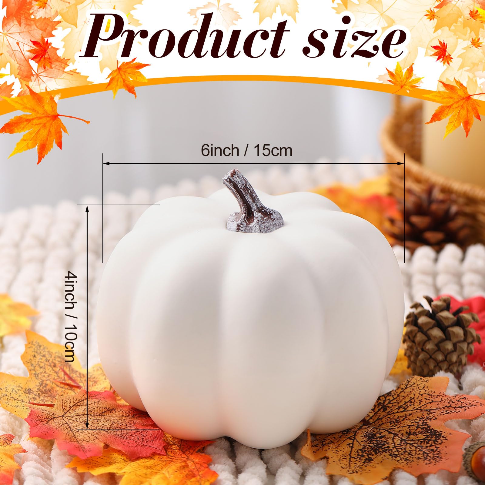 Liliful Sztuczne dynie z pianki, jesienne, żniwa, sztuczne plastikowe, rzeźbiona pianka, dynia, dekoracja, na Halloween, Święto Dziękczynienia, dekoracja domu, białe, brązowe, 30 szt