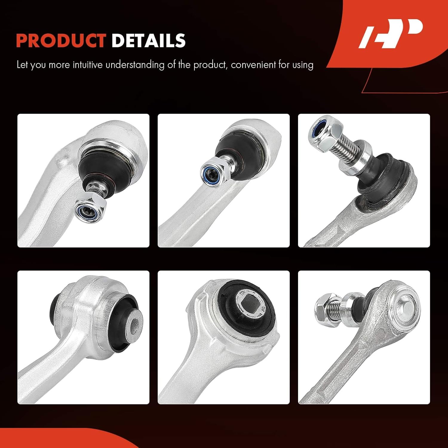 A-Premium Set of 6, Front Lower Control Arm, Sway Bar Link, Compatible with Mercedes-Benz C300 2008-2011, C250 2012-2015, C350 2008-2015, E350 2010-2014, E400 2015-2017, E550 2010-2017