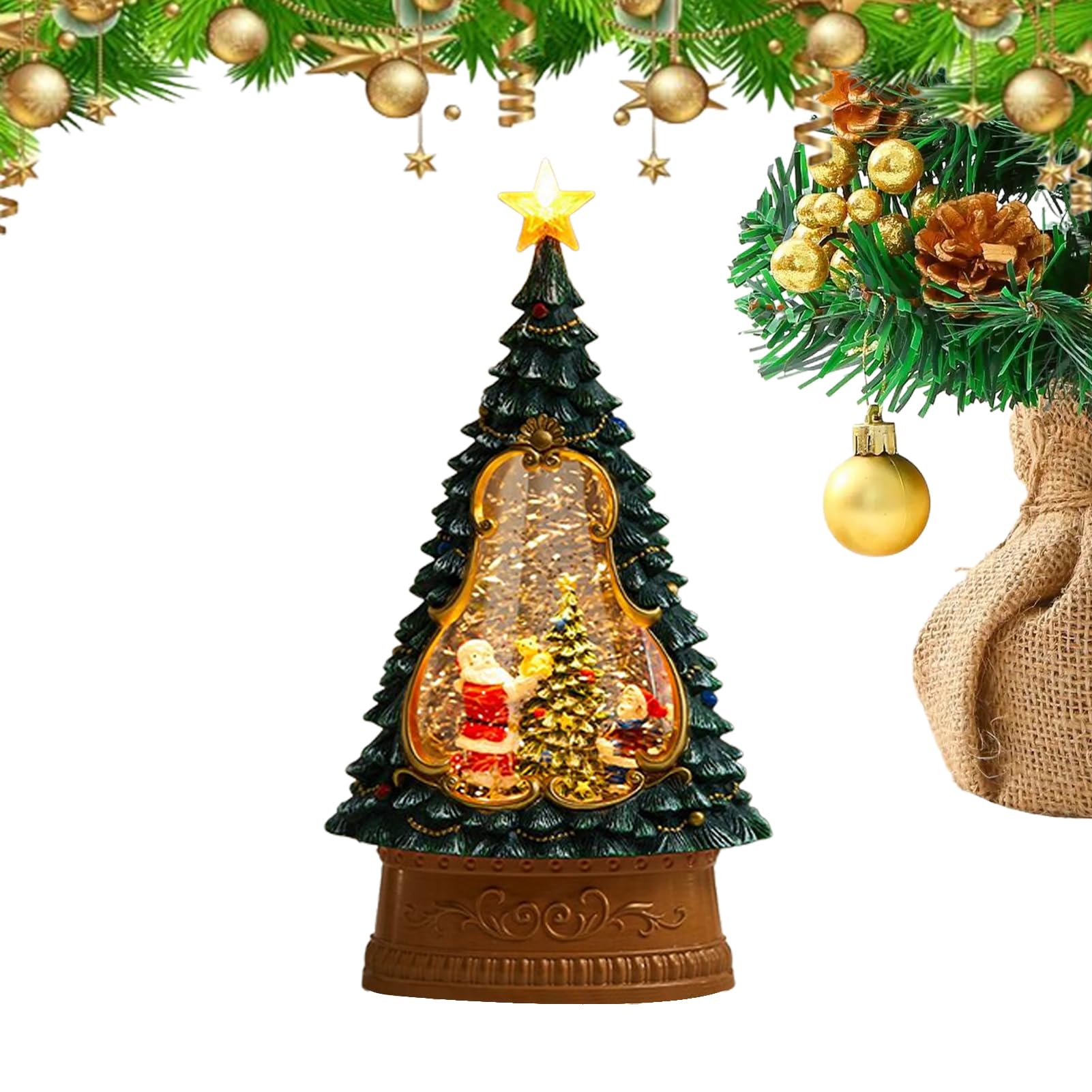 Linterna de globo de nieve mágica para el estante de la chimenea