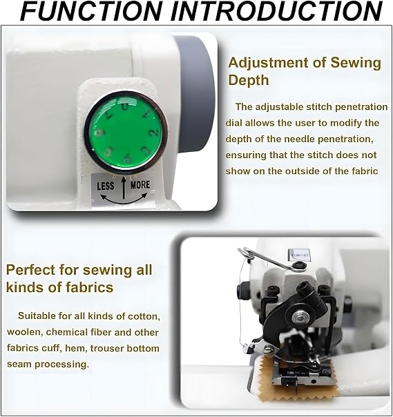 Portable Blind Stitch Hemming Machine for Sewing and Embroidery, High-Speed Operation with Adjustable Needle Pitch, Ideal for Hemming Trousers and Skirts