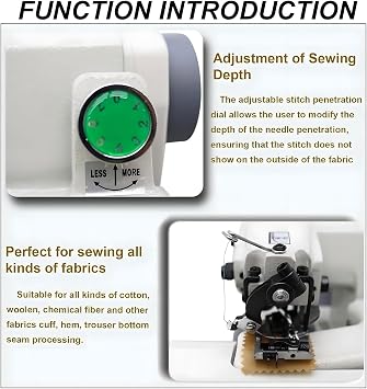 Portable Blind Stitch Hemming Machine for Sewing and Embroidery, High-Speed Operation with Adjustable Needle Pitch, Ideal for Hemming Trousers and Skirts