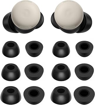Foam Eartips Compatible with Pixel Buds Pro 2 Earbuds, 6 Pairs S/M/L Sizes Soft Memory Foam Replacement Ear Tips Eartips Earbuds Tips Compatible with Pixel Buds Pro 2 6 Pairs Black