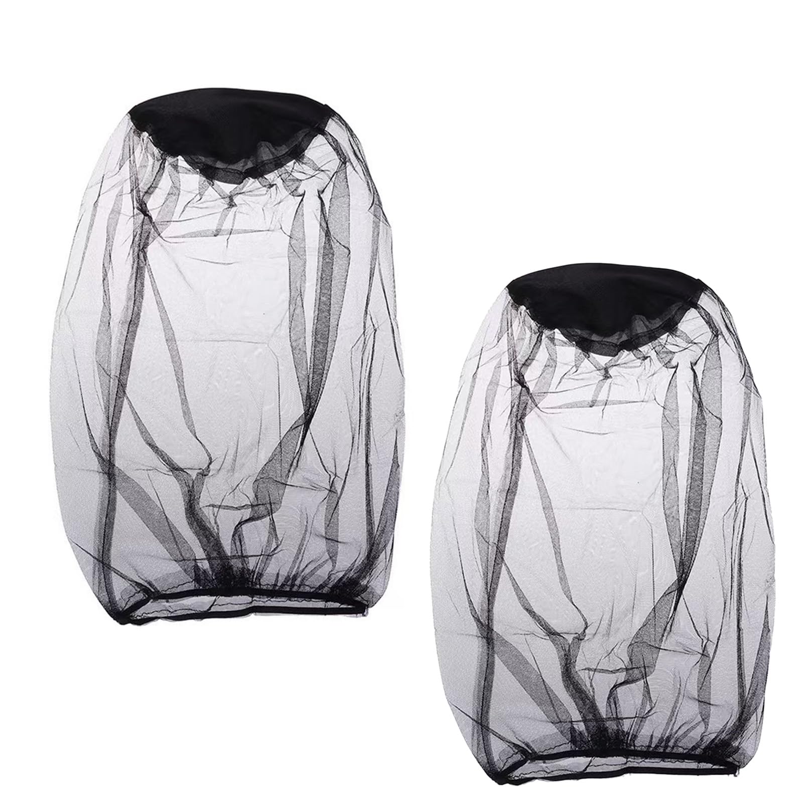 2pcs Moustiquaires de Tête pour Extérieur, Protection Ultralarge Contre Les Moustiques et Mouches pour Camping, Randonnée, Pêche et Jardinage, Maille Extra-Fine, Respirant, Universel pour Chapeaux