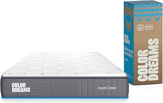 COLORDREAMS Colchón Individual Classic Híbrido 18 cm | Pocket Coil + Memory Foam | Firmeza Media | Hipoalergénico y antiácaros | Transpirable | 100x190 cm | Colchones en Caja