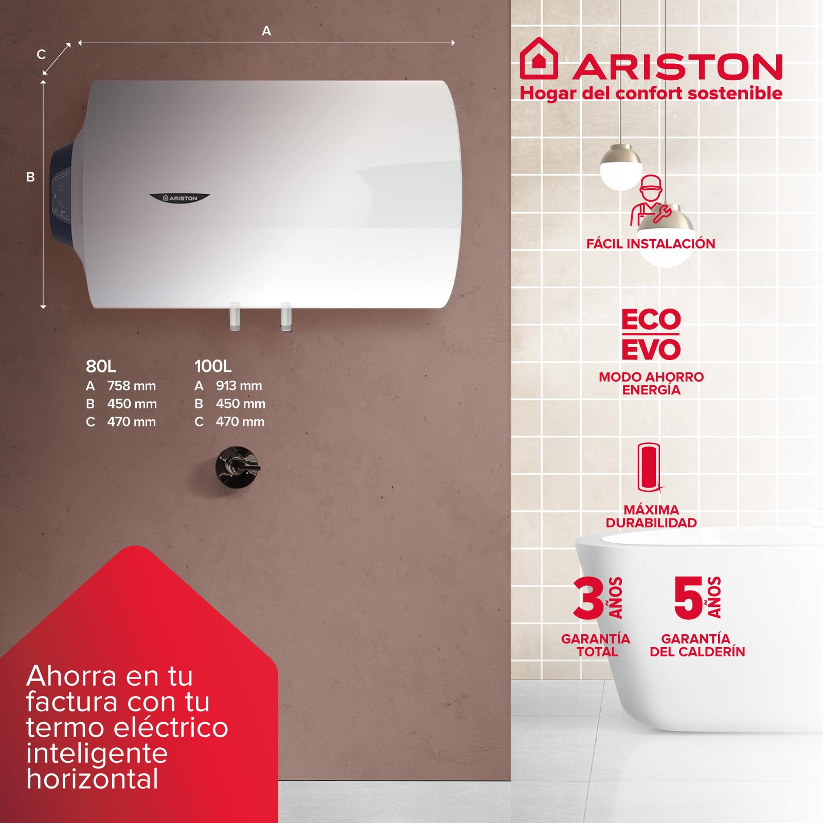 Ariston thermos elettrico BLU1 Eco 80 H è EU