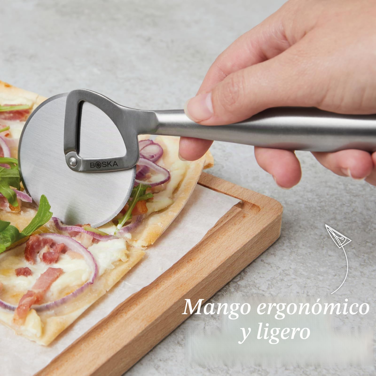 Boska Cortador de Pizza - Copenhagen Cortapizzas - Corta Pizza Professional - Pizza Cutter de Acero Inoxidable – Lavavajillas Seguras – La Plata