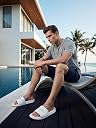 OFF LIMITS Men Sandy B&T Sliders,Off White/LT Grey,14 UK gallery image