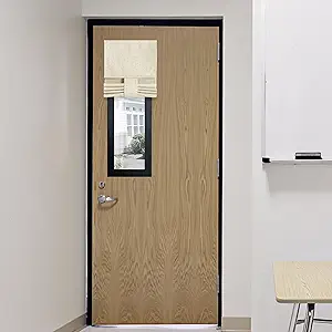 RYB HOME Door Panel Curtain, 8x36 inch, Beige, Blackout, Classroom Door, 1 Panel