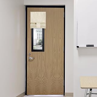 RYB HOME Door Panel Curtain, 8x36 inch, Beige, Blackout, Classroom Door, 1 Panel