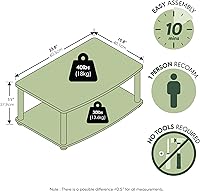 Vista 3 de Mueble de televisión Furinno Turn-N-Tube 13191GYW/BK, de 2 niveles, sin herramientas, Madera, Espresso