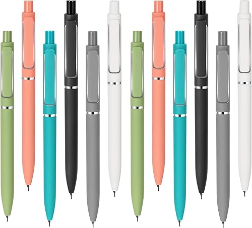 deegtran Bolígrafos retráctiles de tinta negra, estéticos bonitos bolígrafos de gel con tinta fina que no se manchan ni se corren, bolígrafos suaves