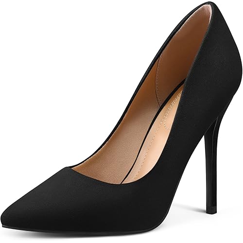 mysoft Women's High Heels Pumps Closed Pointed Toe Stiletto 4IN Heels Dress Wedding Shoes