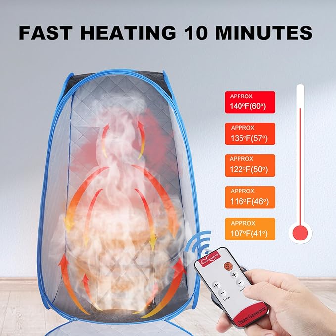 Sauna de Vapor Portátil Plegable con Generador 1000W y Silla miniatura 4