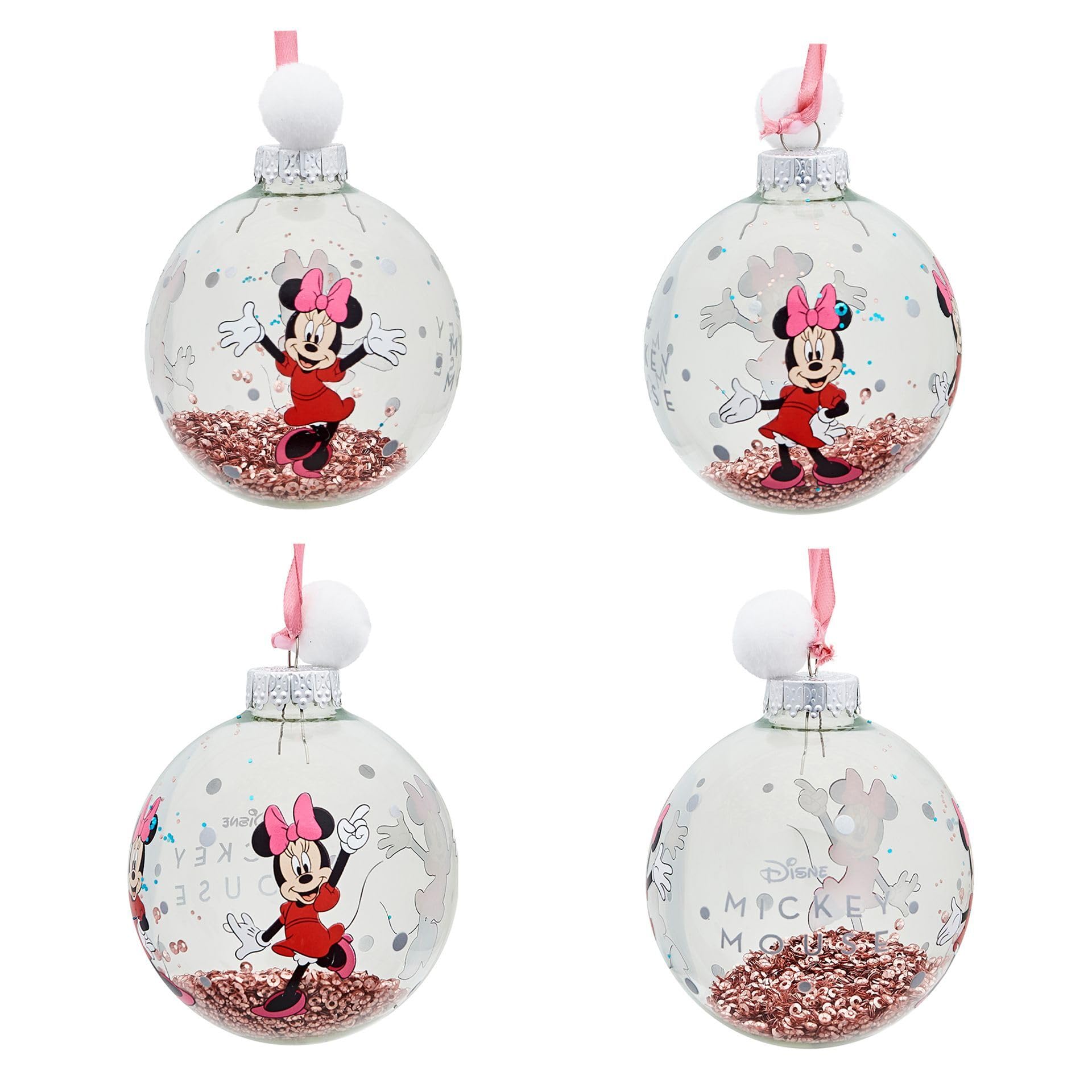 Disney - Set di 7 palline per albero di Natale, Topolino e Minnie, Paperino e Paperina, Pippo e Plutone, con licenza ufficiale, ornamento natalizio.