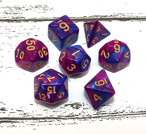 Miniatura 52 de DND - Juego de dados blanco perla para Dungeon and Dragons D&D Pathfinder MTG, juegos de rol, dados poliédricos RPG Blanco perla,Nebulosa negra