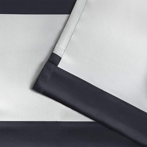 Miniatura 4 de Exclusive Home Rugby Satin - Par de paneles de cortinas opacas con ojales en la parte superior, 52 x 96 pulgadas, azul marino