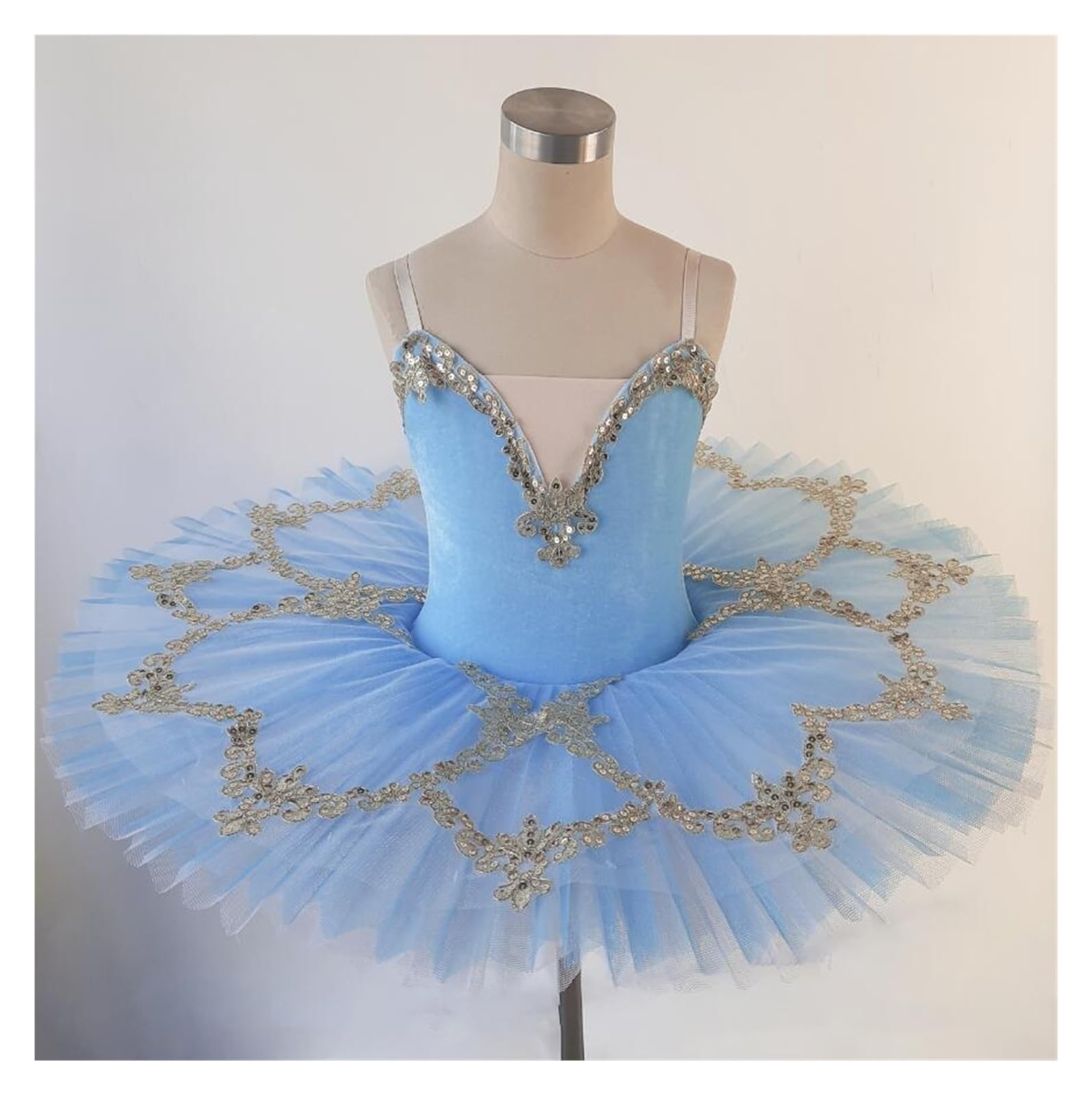 Robe Tutu Ballet Fille Robe de Ballet Rose for Filles, Tutu, Costumes de Danse de Ballet for Enfants, Robe de Ballerine, Robe de fête for Enfants sur scène de noël(Sky Blue,Height 110-120cm)