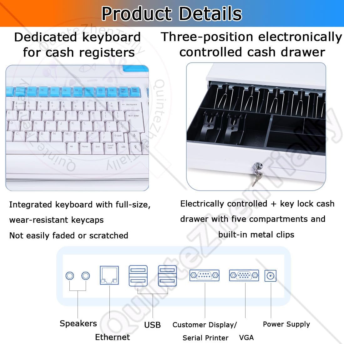 Inteligentna Kasa Fiskalna Ekranem Dotykowym,Cyfrowy Skaner Kas Fiskalnych,15,6-Calowy System Pos Ekranem Dotykowym,Wszystkie Jednym Systemie Pos Handlu Detalicznego bbsingle-i7128GB