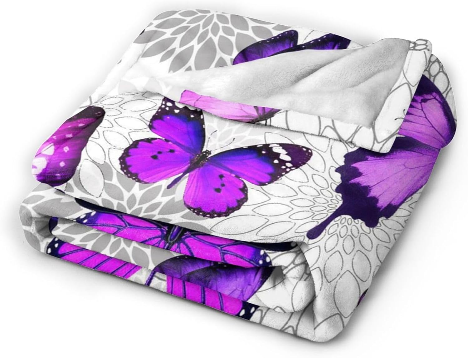 Butterfly Blanket Gifts for Women Kids, Unique Purple Throw Blanket Gift for Butterfly Lovers, Funny Cozy Warm Comfy Flannel Throws Blankets for Couch Sofa Bedroom Living Room 60"x50" - Image 3
