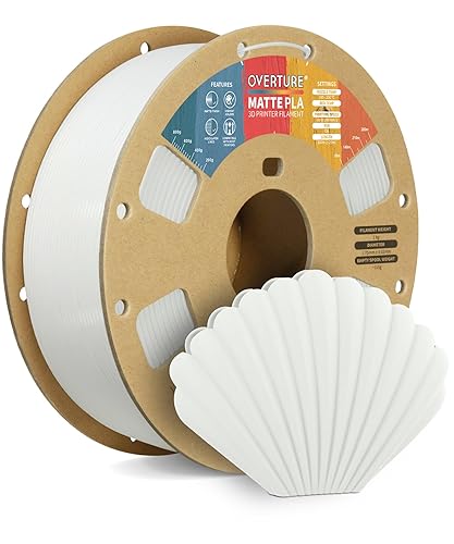 Vista 18 de OVERTURE - Filamento para impresora 3D de ácido poliláctico (PLA), 1.75 mm, carrete de cartón con filamento PLA mate de 2.2 libras, precisión