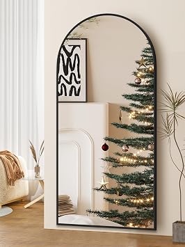 71"x32"Floor Mirror Full Length,Arched Full Length Mirror with Stand,Full Body Mirror,Hanging or Large Leaning for Bedroom Living Room Black