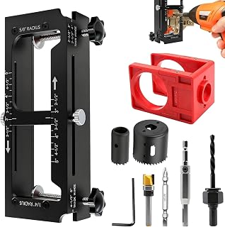 Dörrgångjärn borrmall justerbar precisionsmall av | Dörrbandsmätare för stänger, pluggar, montering, reparation, skåpbeslag, träbearbetning, garage, skjul,