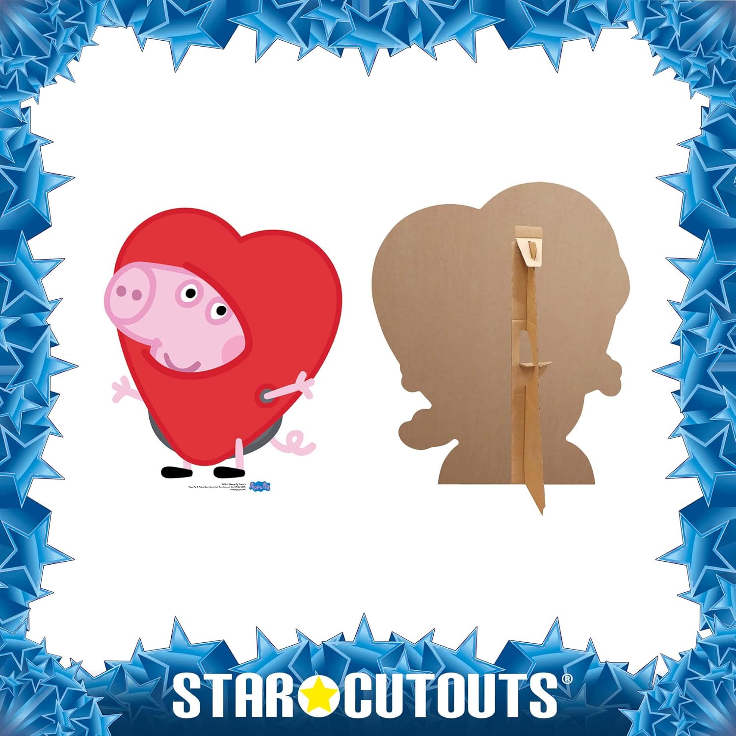 Star Cutouts Ltd SC1539 George Pig Heart Lifesize Cardboard Cutouts/Standee/Stand Up Talking Point, Fun for Events and Parties, Multicolour