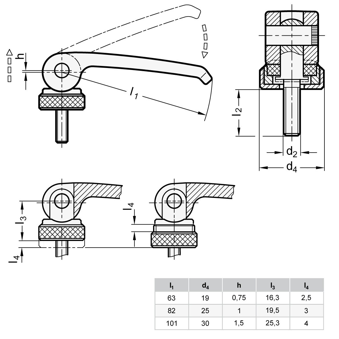 Image secondaire de Tendeur Excentrique GN 927 avec Vis - Serrage Rapide Noir