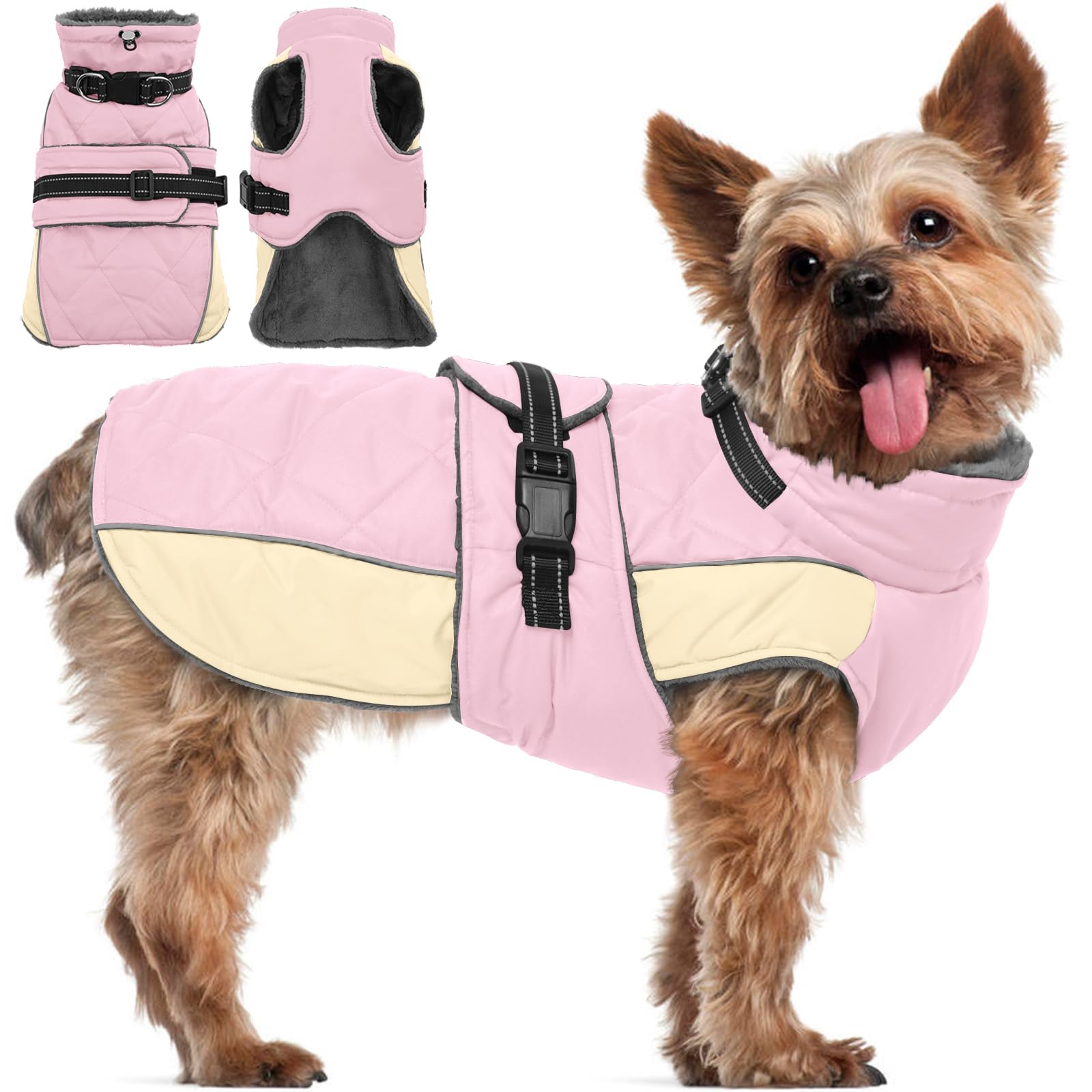 QBLEEV Warm Dog Jacket - Reflective, Adjustable Winter Coat with Turtleneck for Cold Weather, Waterproof Fleece Snowsuit for Small, Medium, Large Dogs — image 1