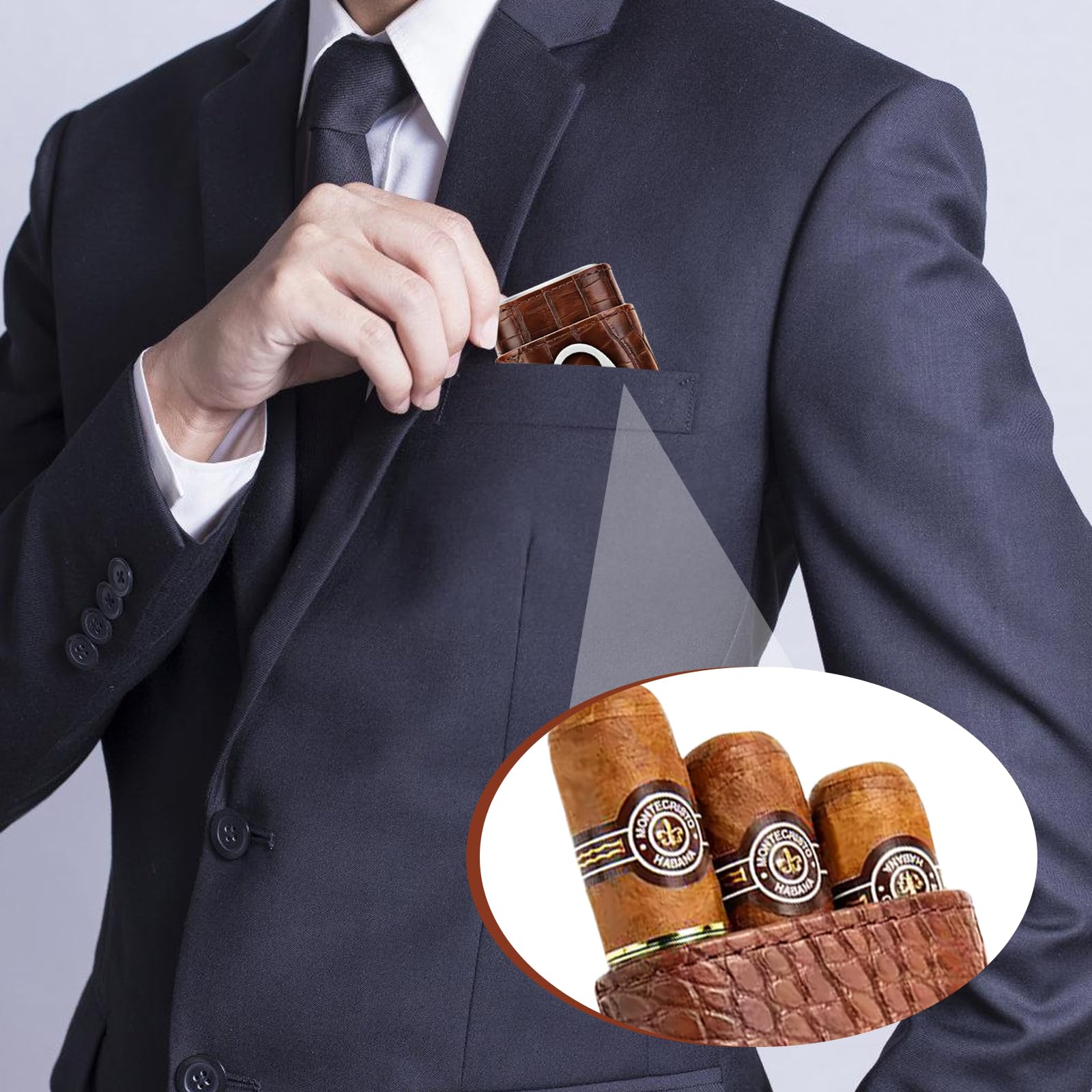 Etui na cygara na 3 cygara, humidory, przenośny humidor, krótkie wycieczki