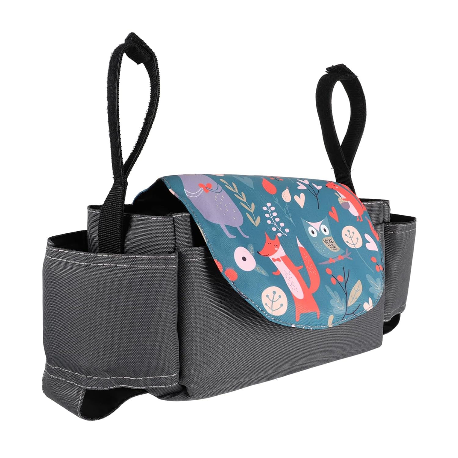 Baby Stroller Organizer Cup Holder Hanging Bag Black Oxford Cloth