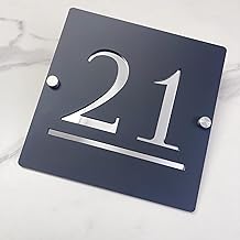 Personalized Floating House Number Sign - Custom Outdoor Address Plaque for Home - Modern Waterproof Acrylic Door Number Plate - Weatherproof House Sign for Wall or Gate