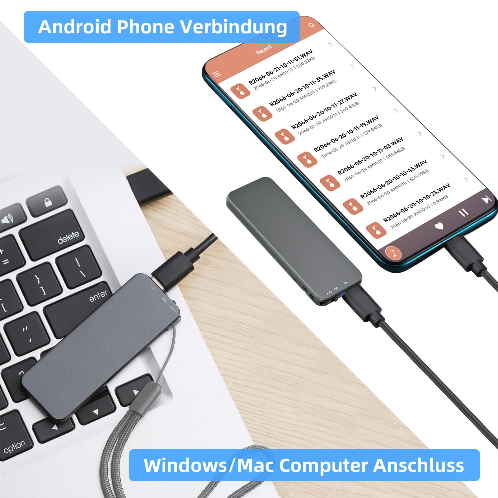 64GB Howabo Registratore Vocale, 40 Ore di Registrazione a Lungo Termine, Registratore ad Attivazione Vocale con Custodia in Metallo, Perfetto per Lezioni e Riunioni