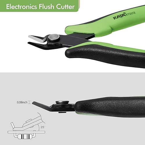 Miniatura 3 de Alicates de corte al ras micro KATA, cortador de alambre de precisión de 5 pulgadas, alicates de corte lateral antideslizantes para electrónica,
