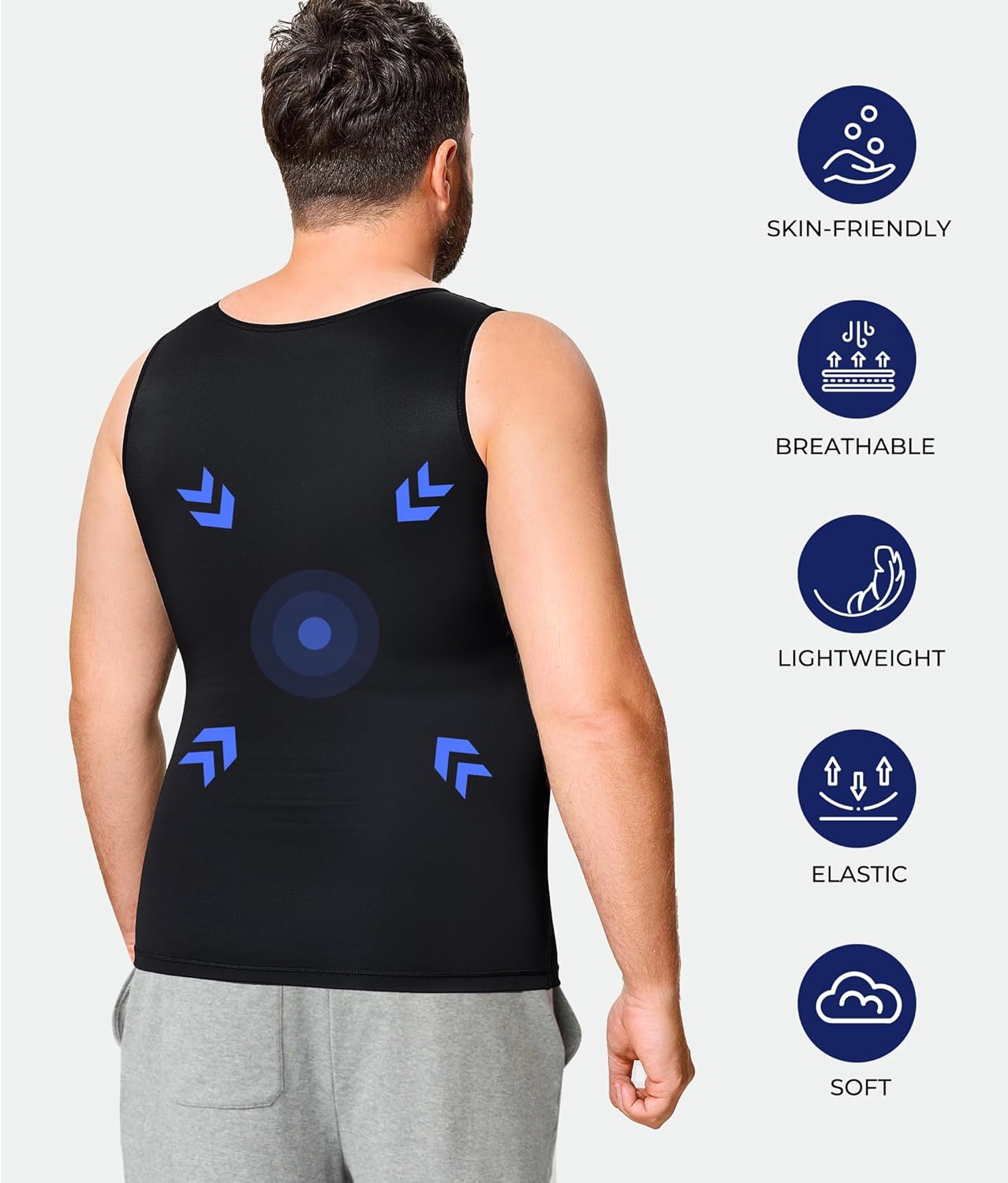 TAILONG Gynecomastia Compression Shirts for Men - Body Shaper Tank Top Sleeveless Slimming Undershirt Plus Size Shirts - Image 4