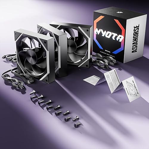 Miniatura 9 de Asiahorse Nyota Ventilador de carcasa de 4.724 in con refrigeración eficiente, iluminación de ventilador ARGB, control de velocidad de 800-1800RPM y