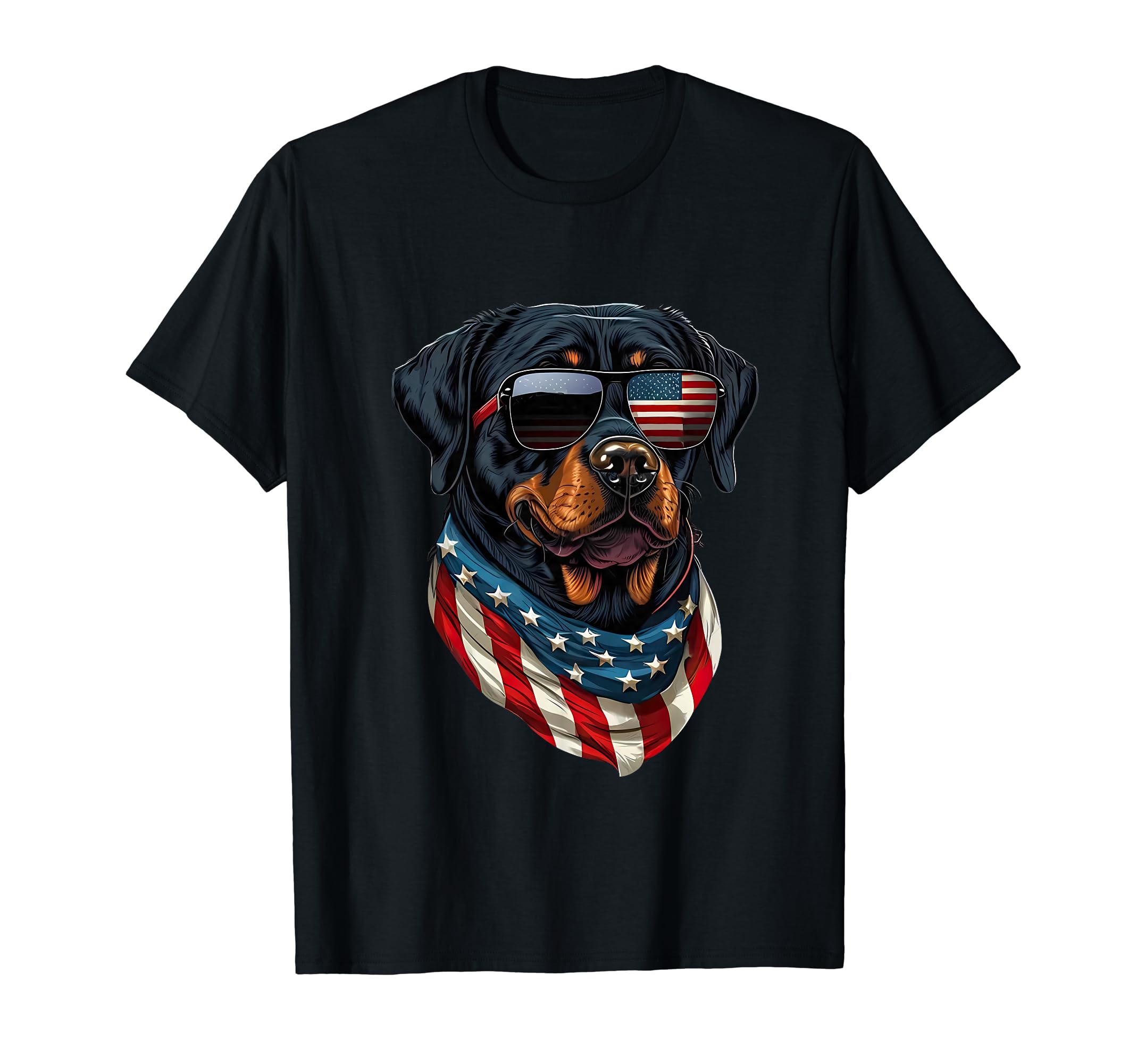 Rottweiler 4th of July American Flag Glasses Stay cool Men T-ShirtOEKO-TEX STANDARD 100
