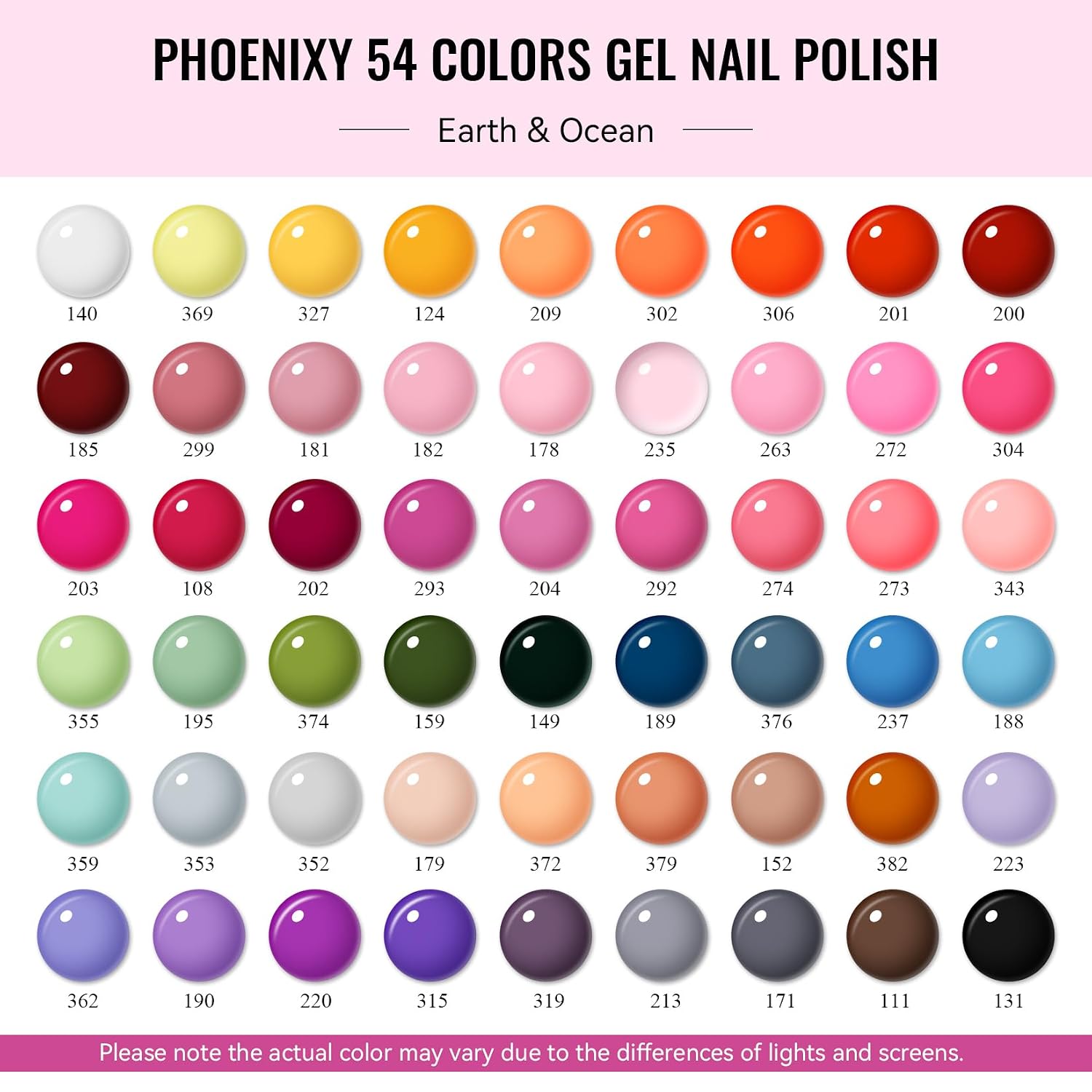 Phoenixy 64 PCS Gel Nail Polish Perfect Gifts for Manicure Lovers