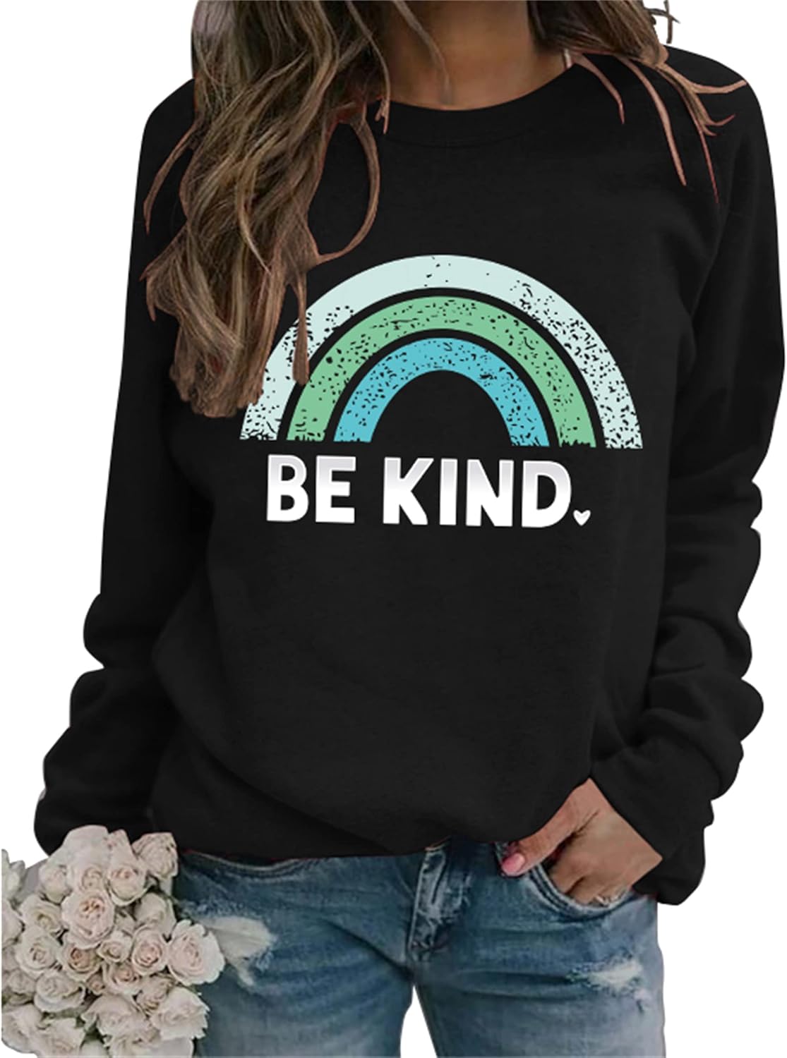 Sea Zaela Women Casual Fall Oversized Sweatshirts For Women Long Sleeve Tops Crewneack Cute Graphic Loose Fit Pullover